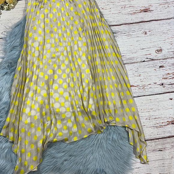 ZARA PLEATED POLKA DOT Satin Effect HANDKERCHIEF MIDI HEM SKIRT - Picture 8 of 9